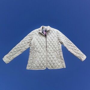 Lands End Womens Beige  Jacket Size 10-12 Lightweight Outdoor Classic